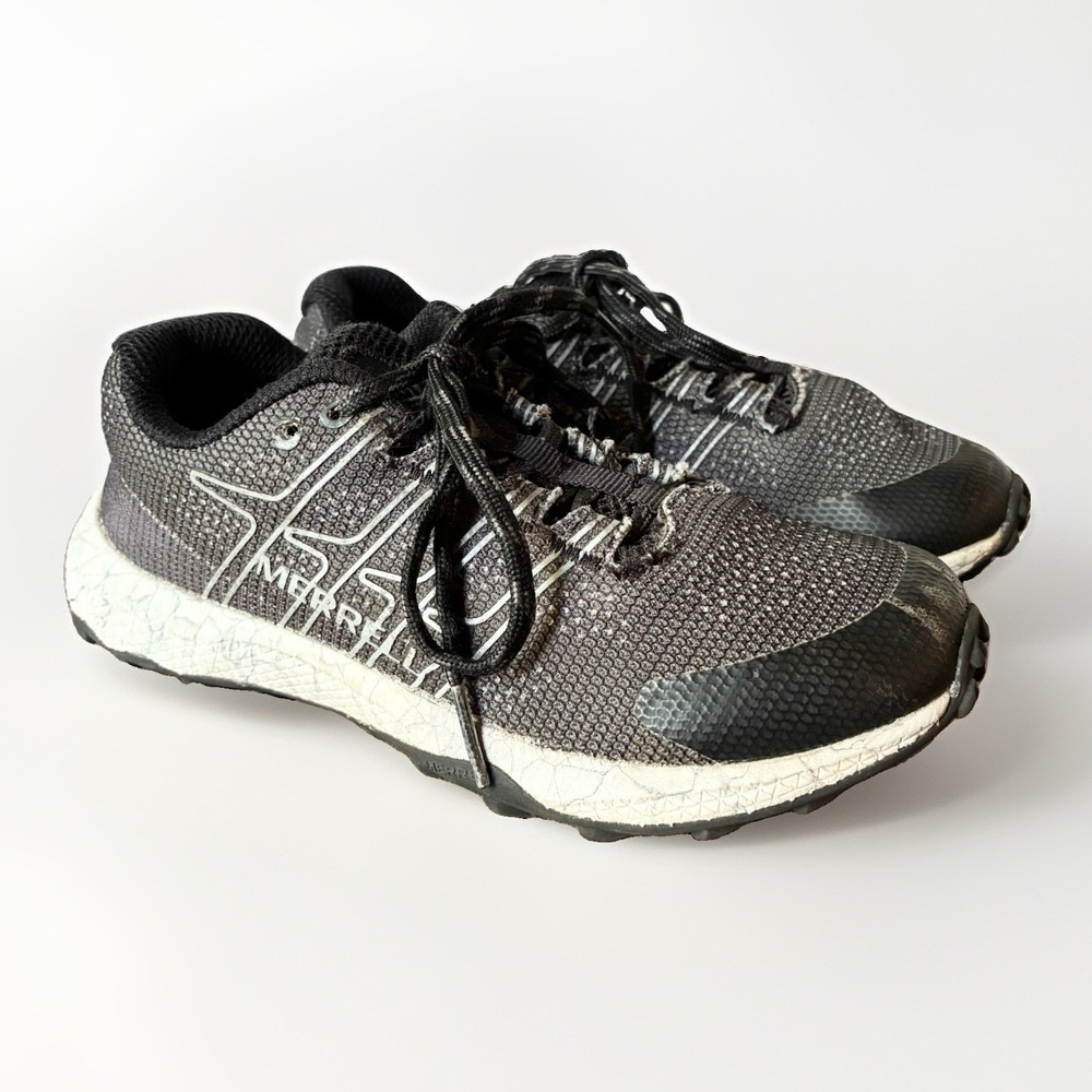 Merrell Moab Flight Hiking Trail Running Black Shoes Kids Boys Girls 12.5 12.5C